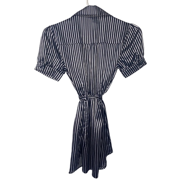 Black & White Striped Ruffle Dress with Belt - Size S - Picture 3 of 8